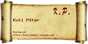 Kuti Péter névjegykártya